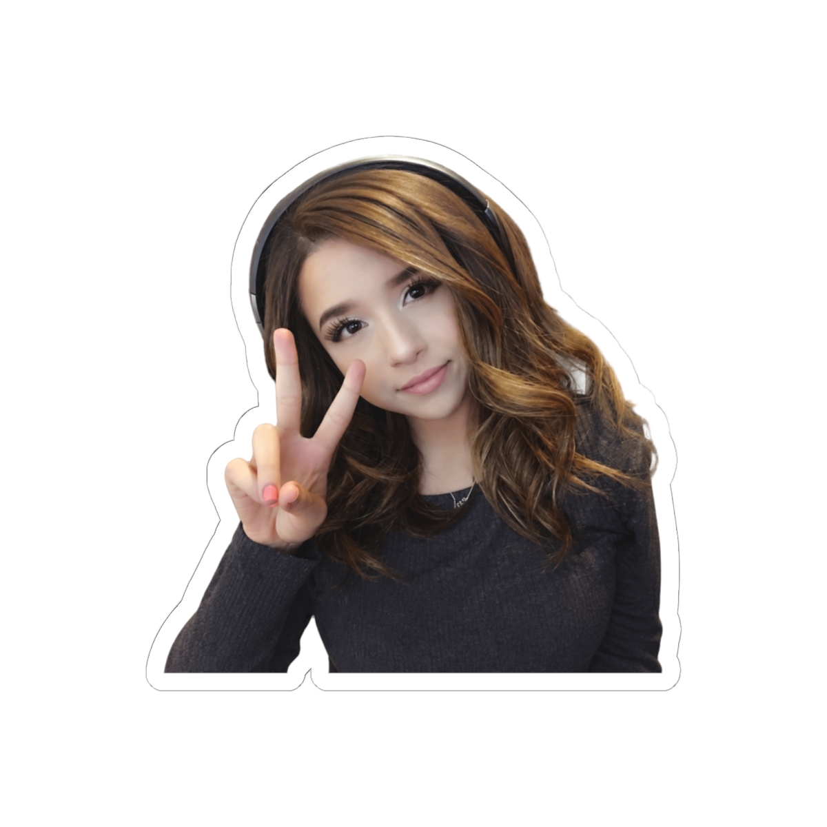 Pokimane Sticker - Peace Sign